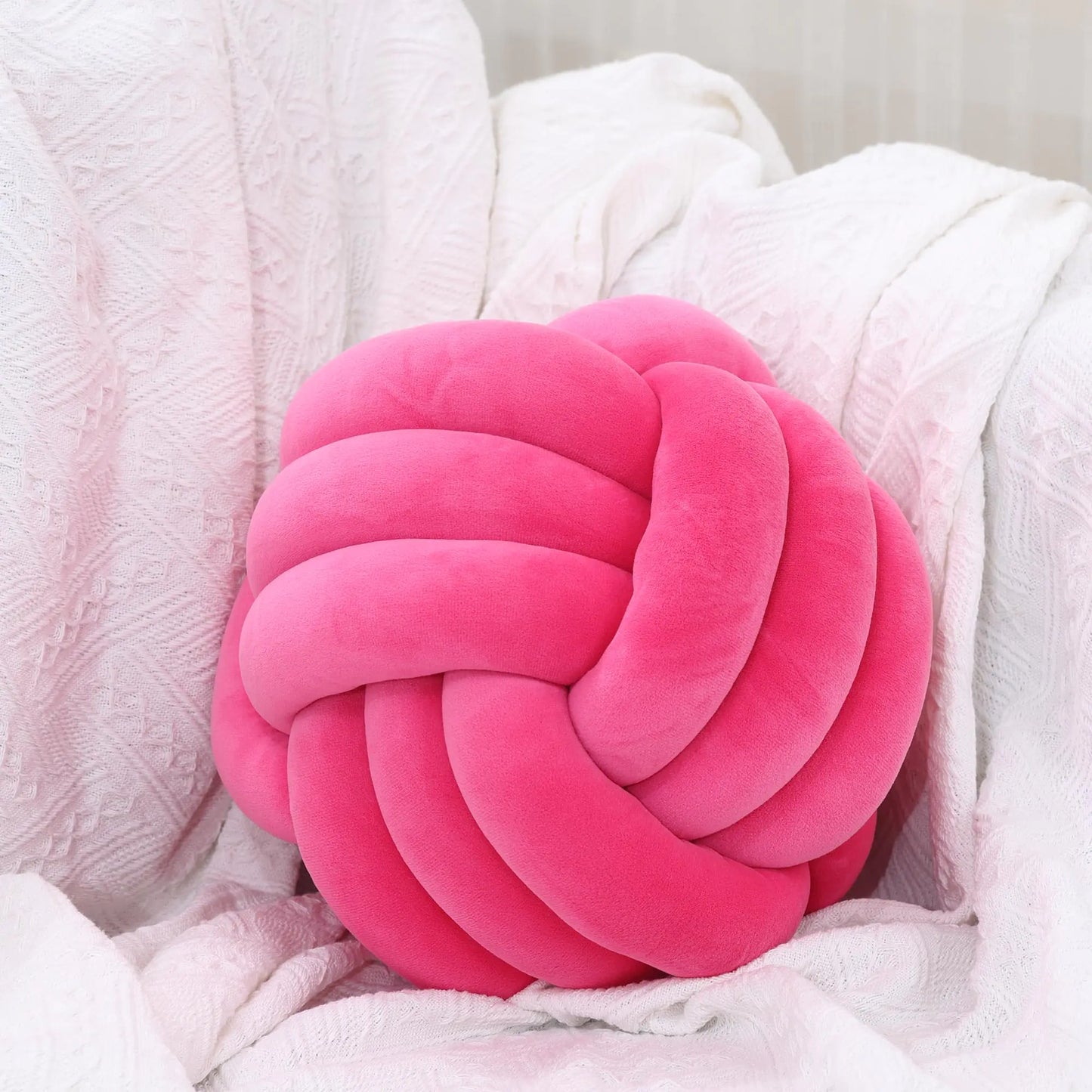 Petrella Knot Pillow Ball Round Throw Pillows Home Decor Cushion Decorative Aesthetic Throw Pillows，Peaches 8inch