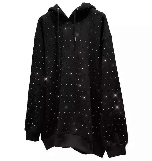 Sparkle Rhinestone Hooded Pullover