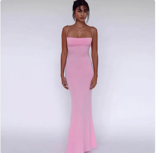 Elegant Backless Slim Fit Dress